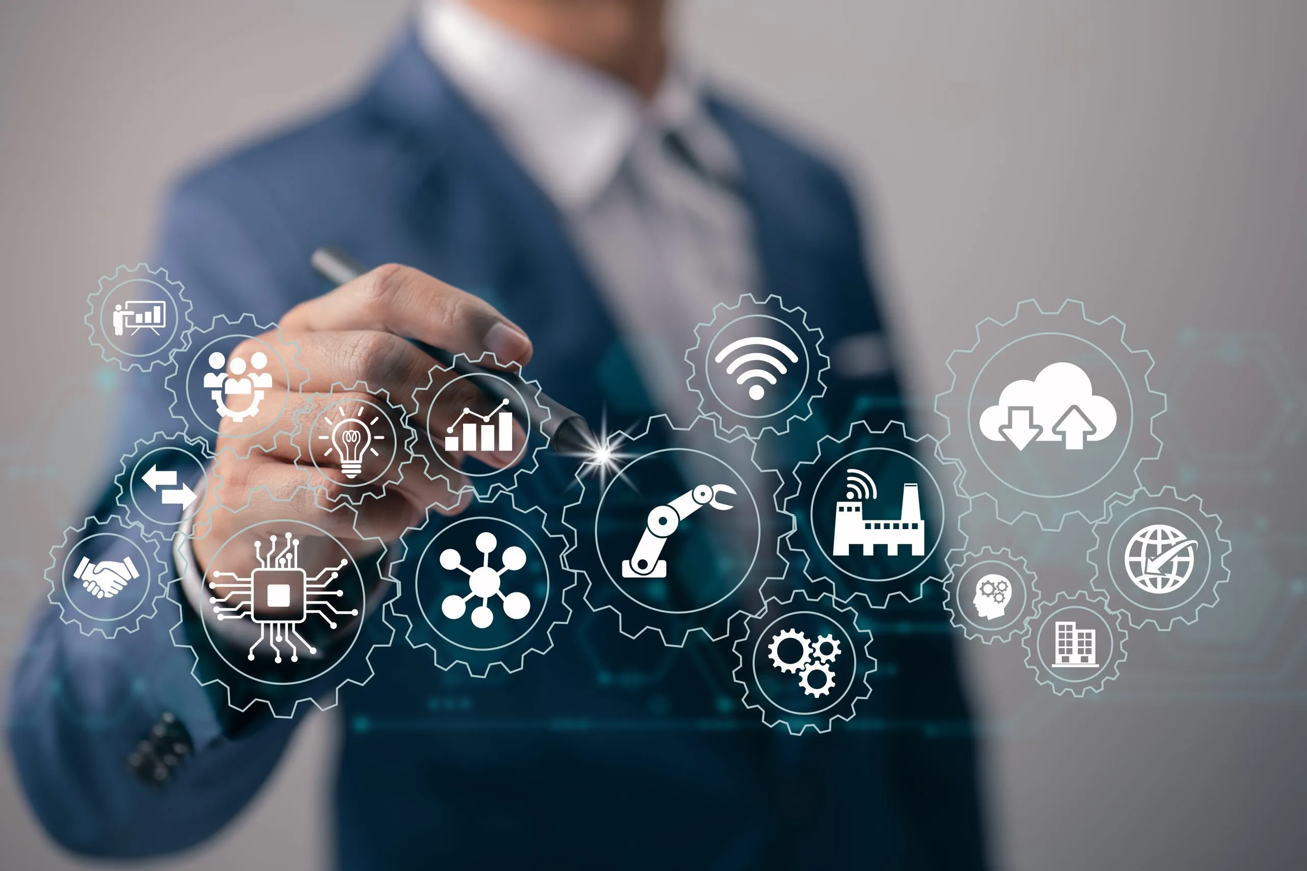 Robot process automation and artificial intelligence concept